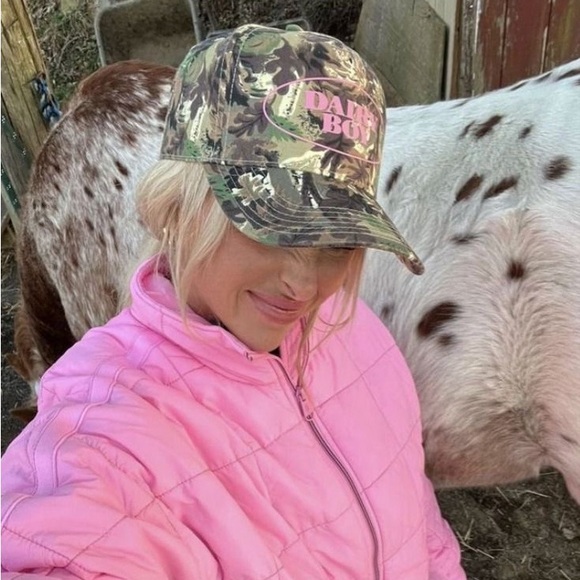 Dairy Boy Brown and Pink Camouflage Hat Dairy Boy River Camo Trucker Hat in Pink | REVOLVE main image 4